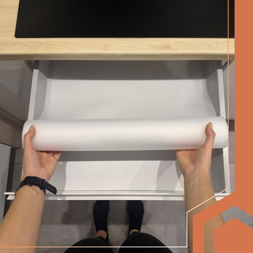 Anti-Slip Drawer Mat, White, 500x50 cm, Waterproof