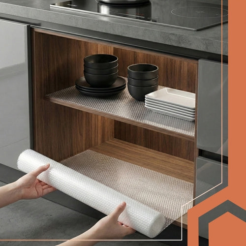 Anti-Slip Drawer Mat, White, 500x50 cm, Waterproof