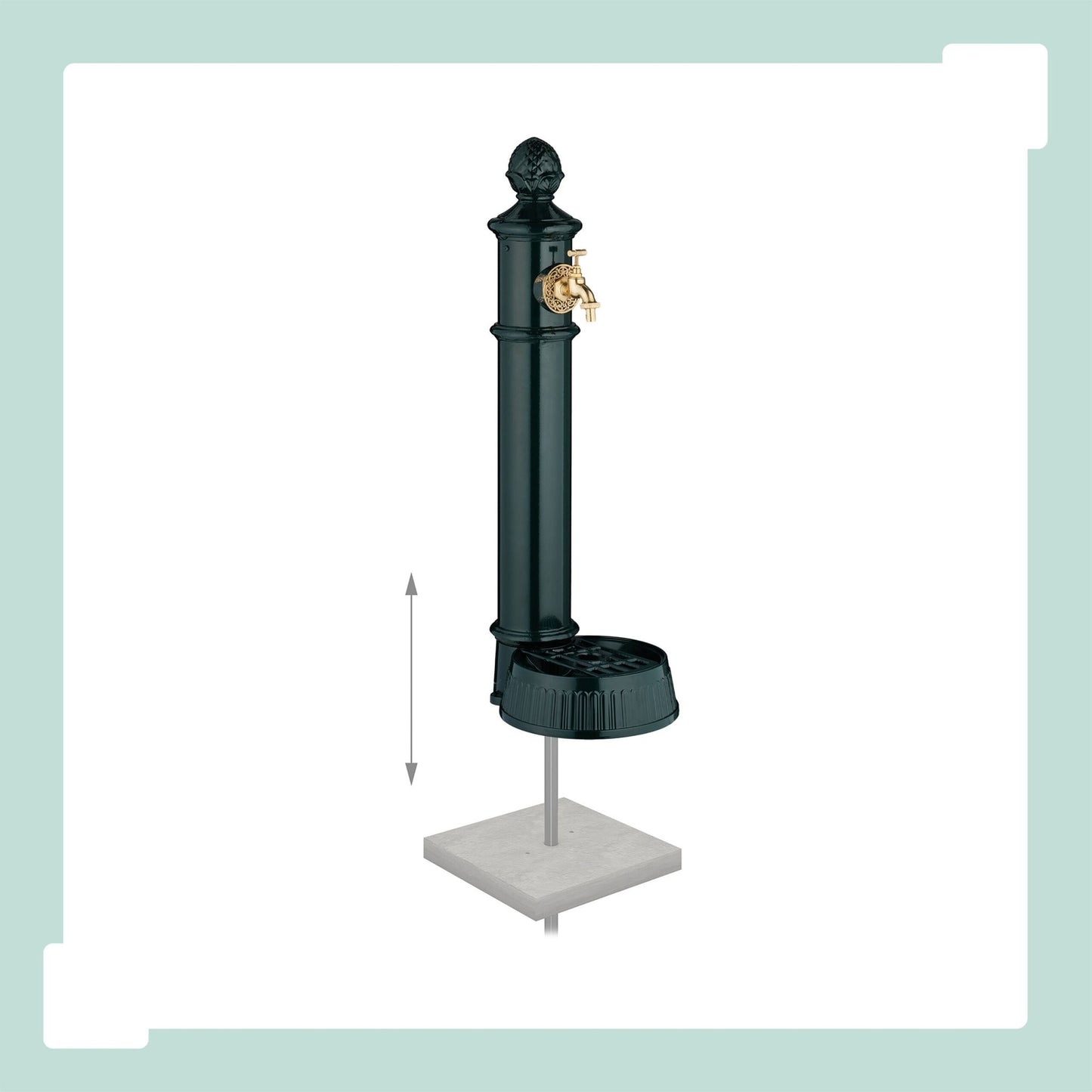 Antique Column Fountain with Tap & Basin – 83 cm