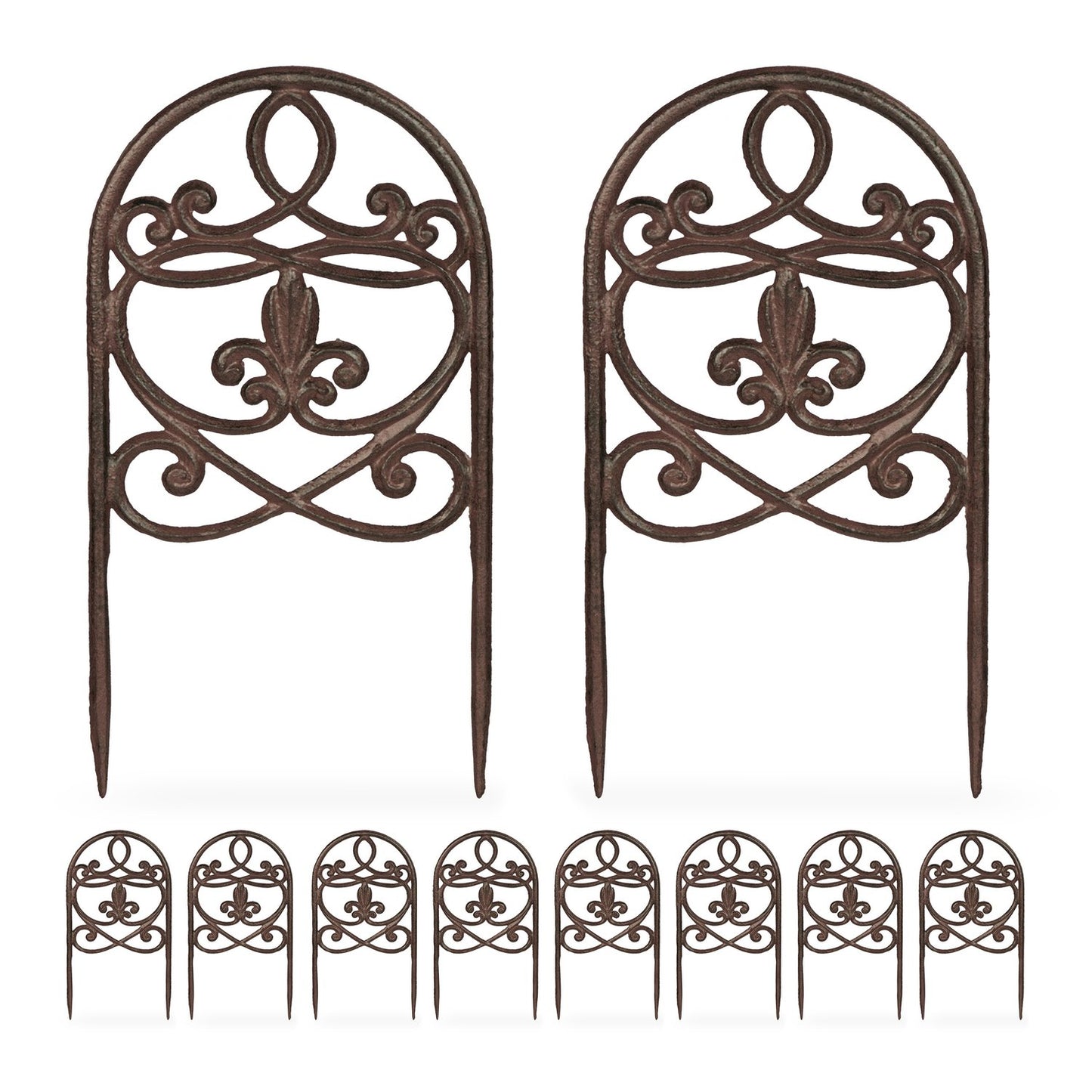 Antique Garden Fence Panels, 10-Piece Set