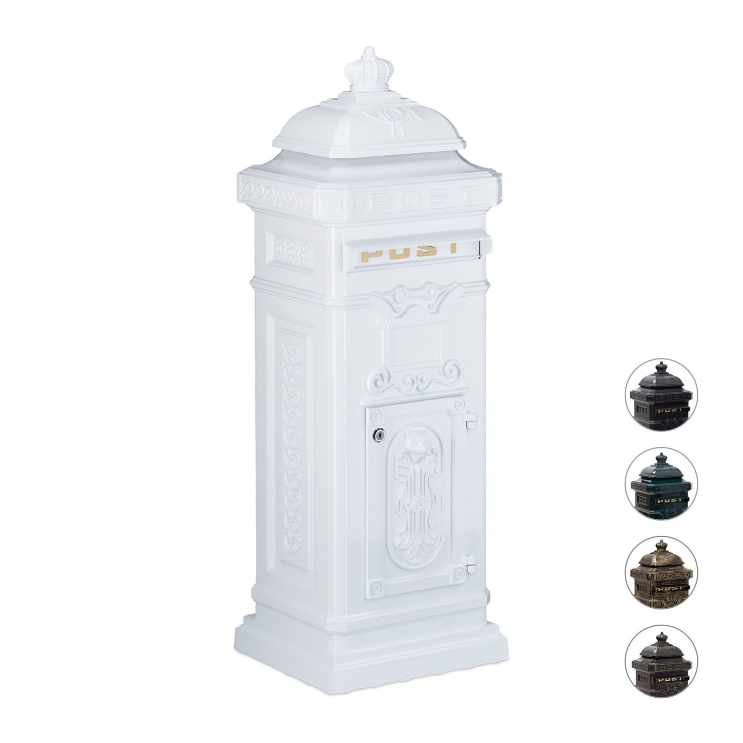 Antique Style Freestanding Cast Aluminium Mailbox