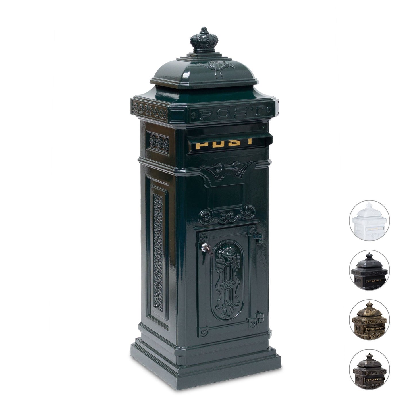 Antique Style Freestanding Mailbox, Cast Aluminium