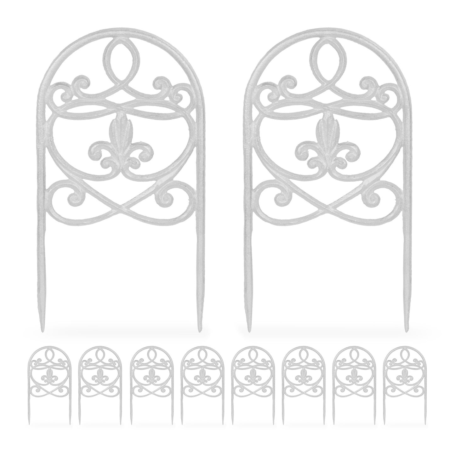 Antique Style Garden Fence Panels, 10-Piece Set