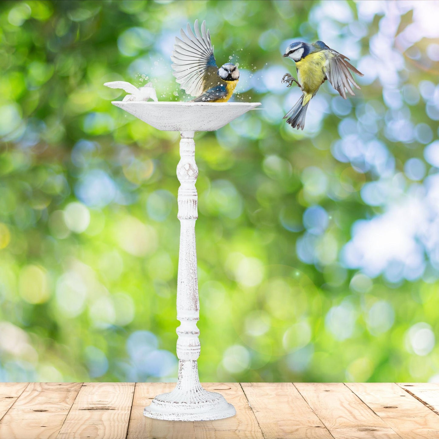 Antique cast iron bird bath