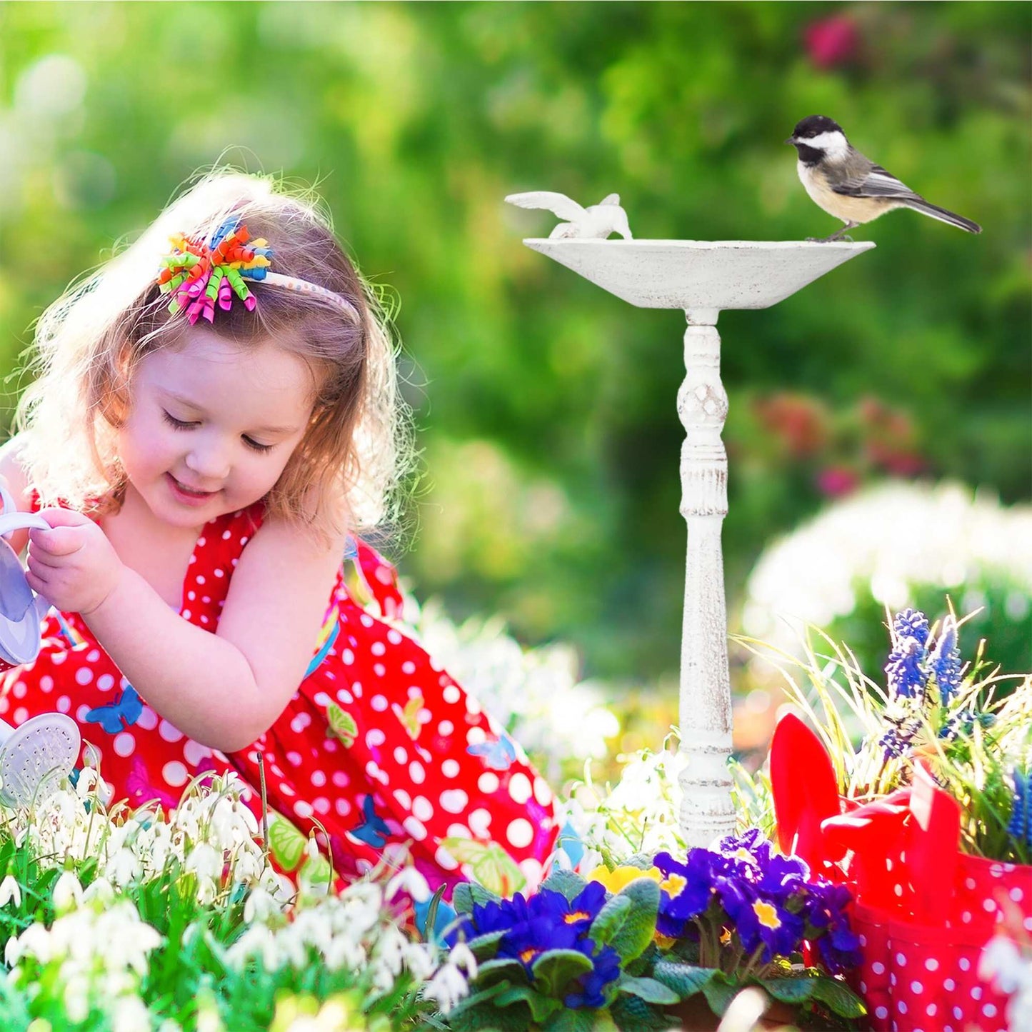 Antique cast iron bird bath