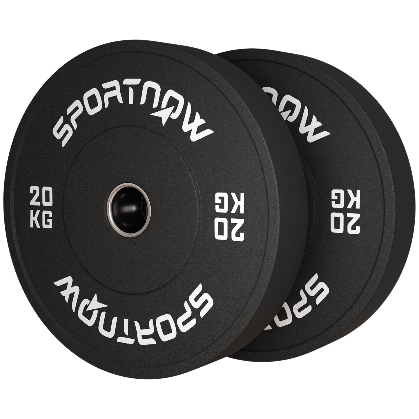 A pair of 20kg dumbbell weights, black, 50mm hole