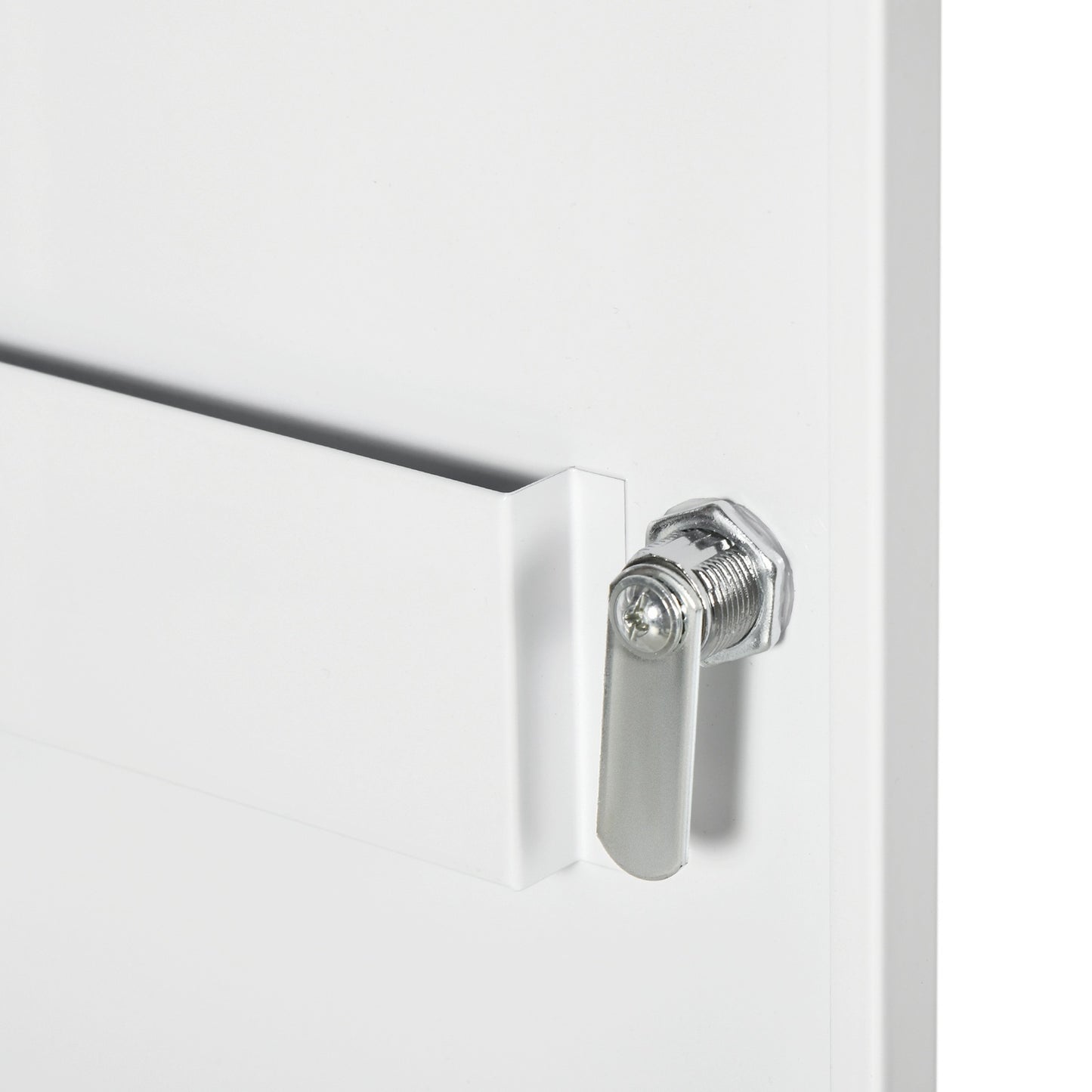 Wall-mounted pharmacy cabinet in steel, Lockable, White