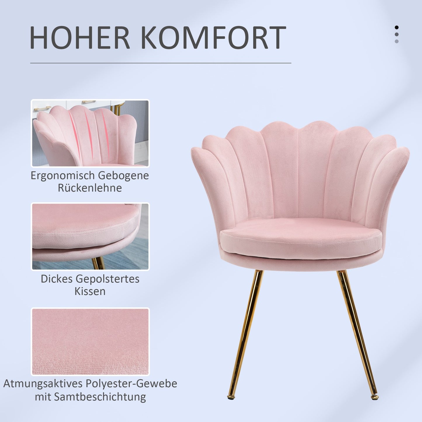 Pink Velvet Lounge Chair, Lotus Design, Metal Legs
