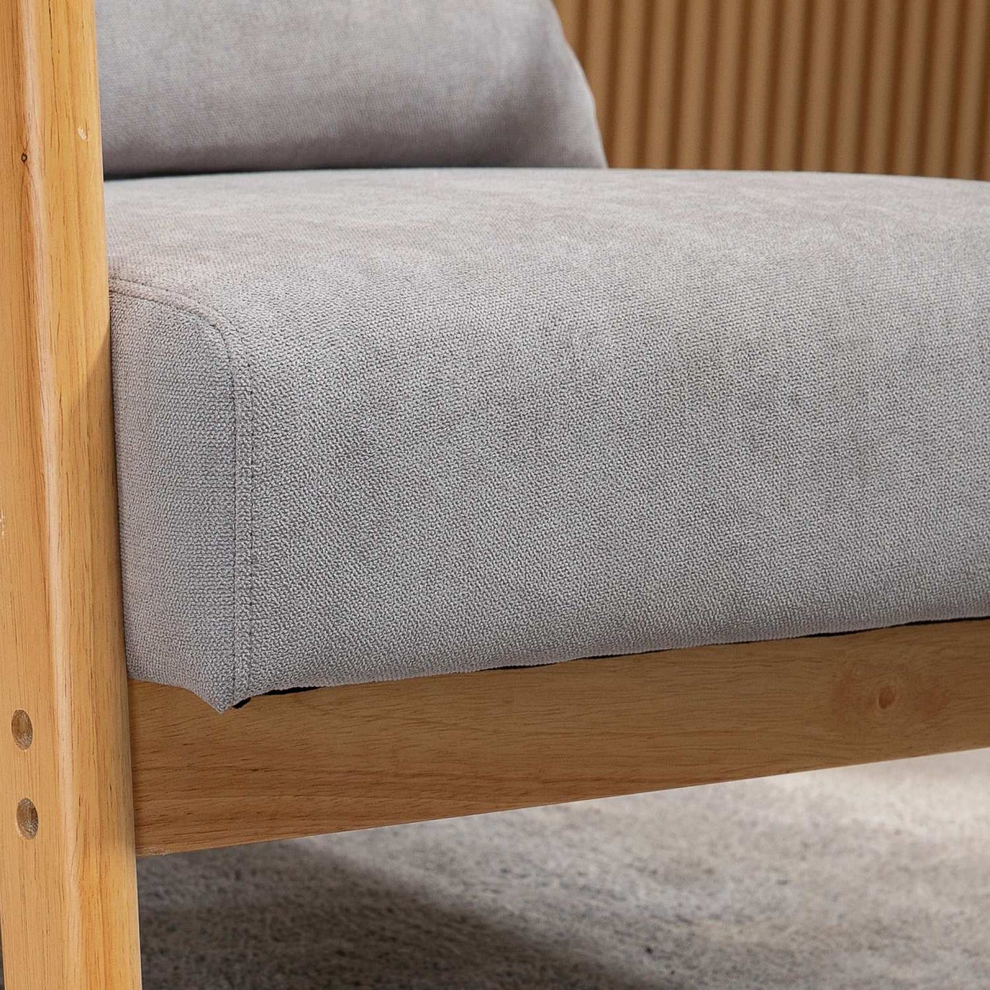 Armchair Lounge chair with armrests & lumbar cushion, grey
