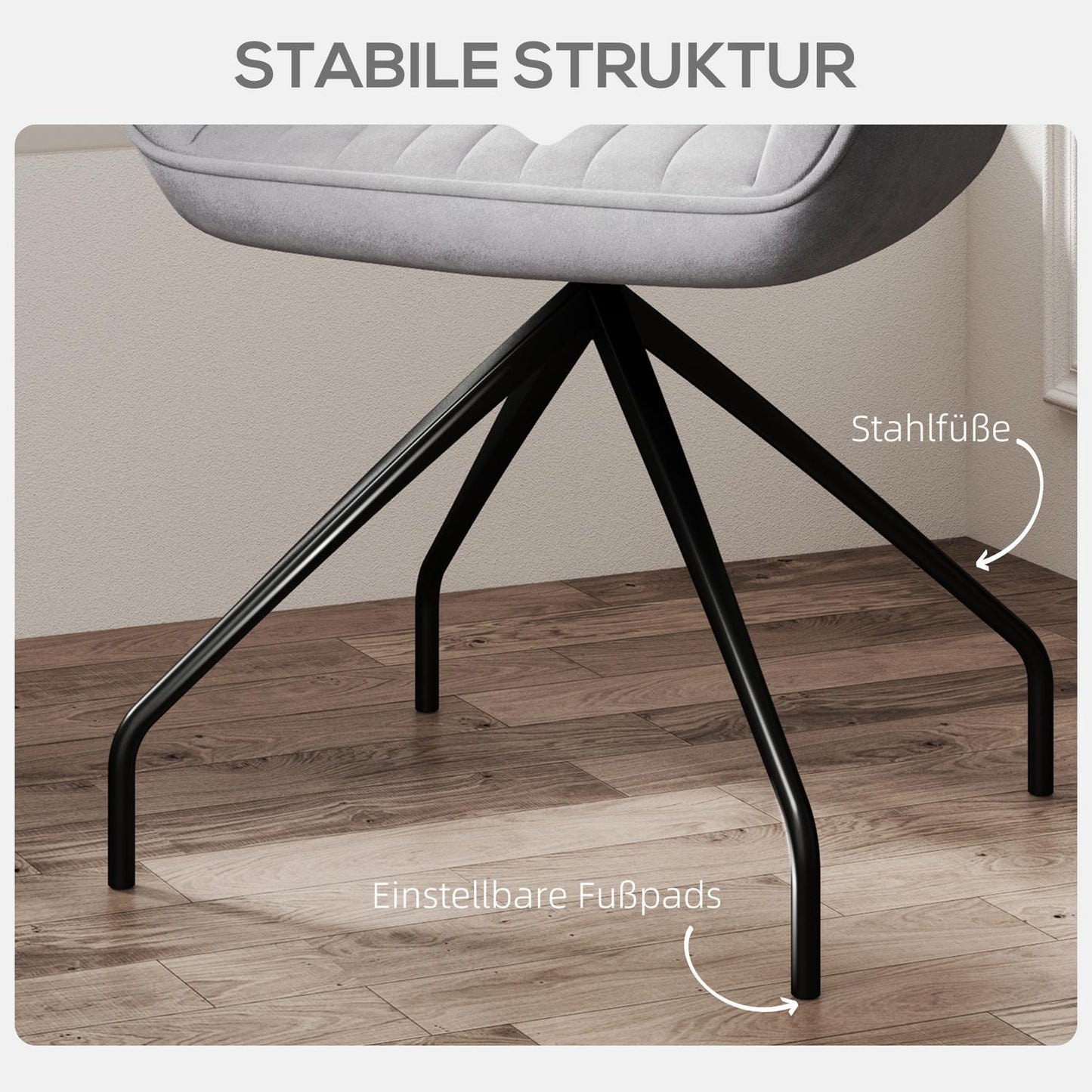 Swivel Velvet Armchair with metal legs, dark grey