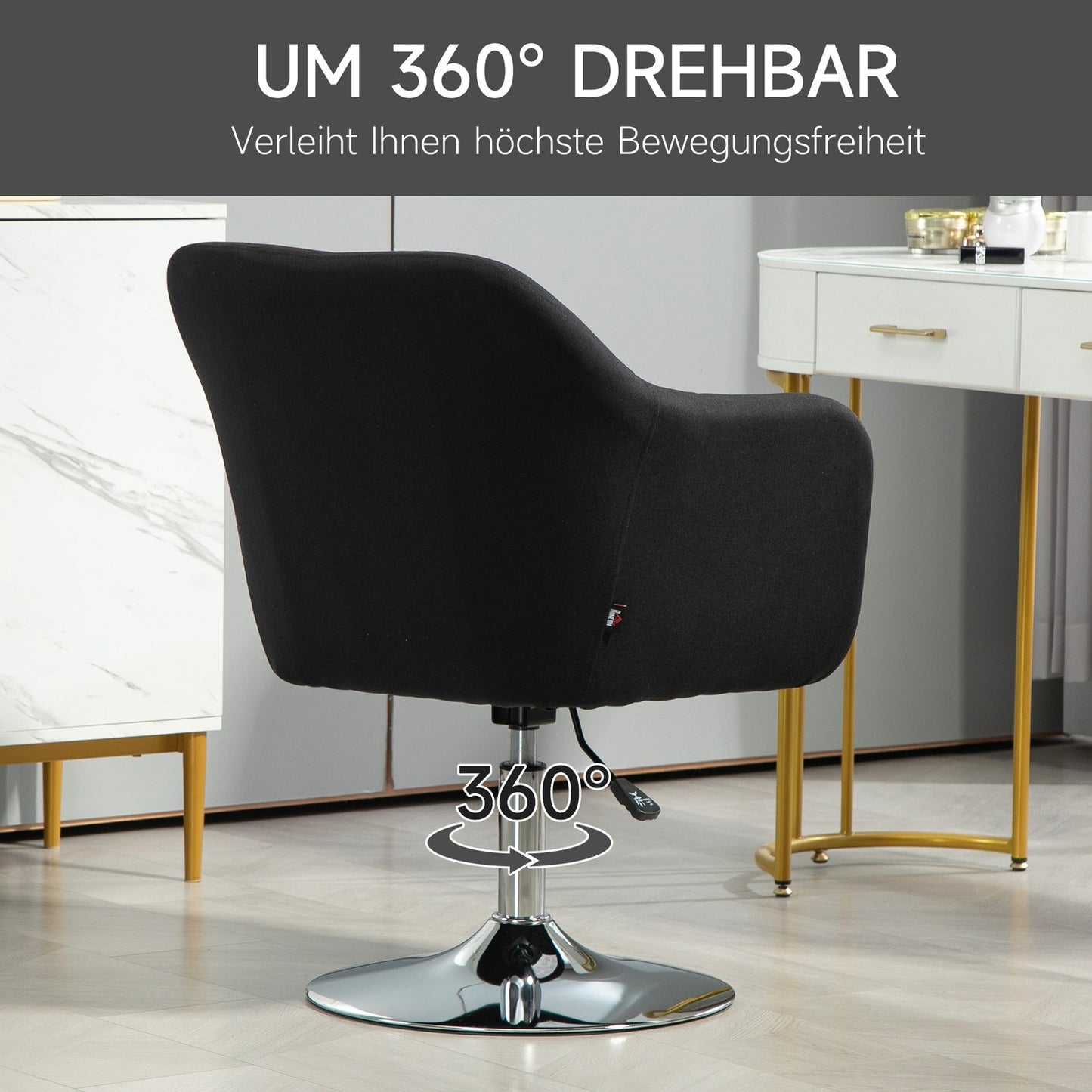 Adjustable black lounge chair - metal frame, armrests, cushion