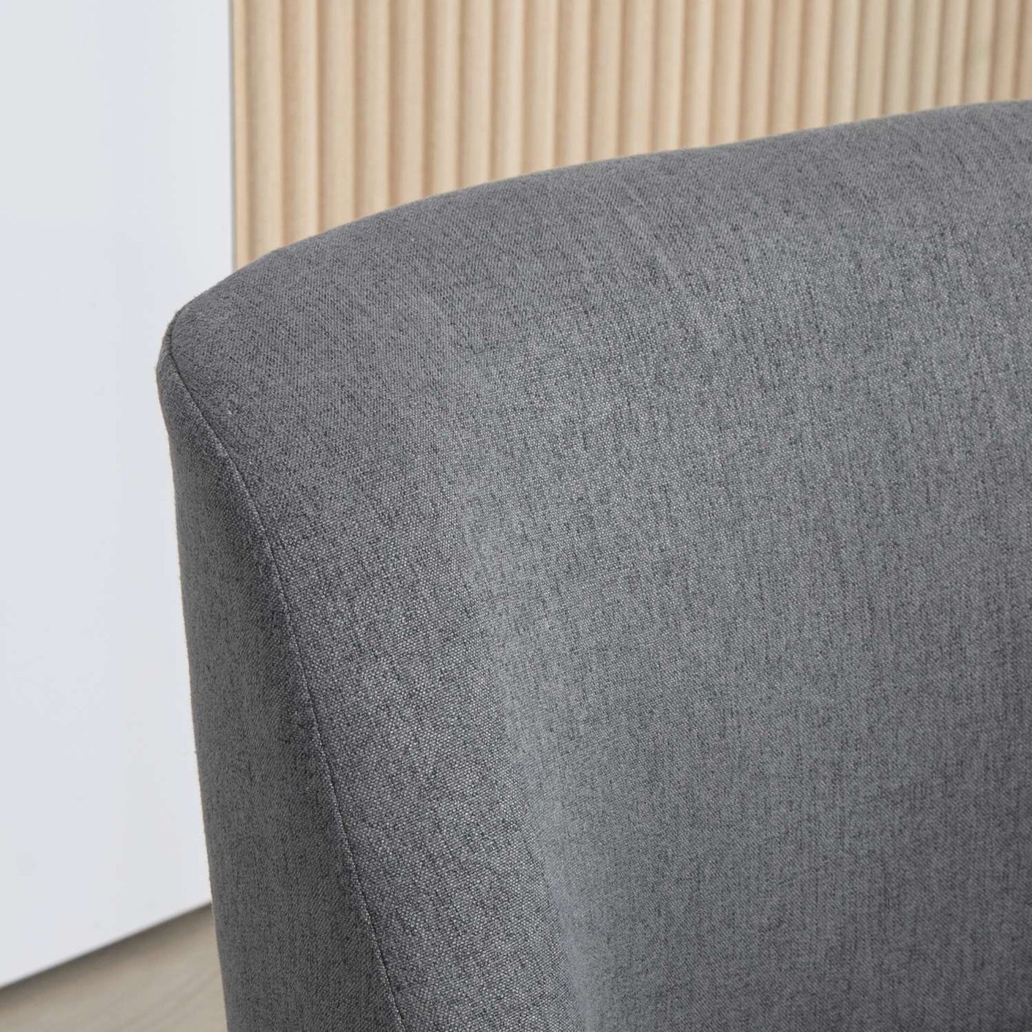 Armchair Lounge chair with padded linen look, dark grey