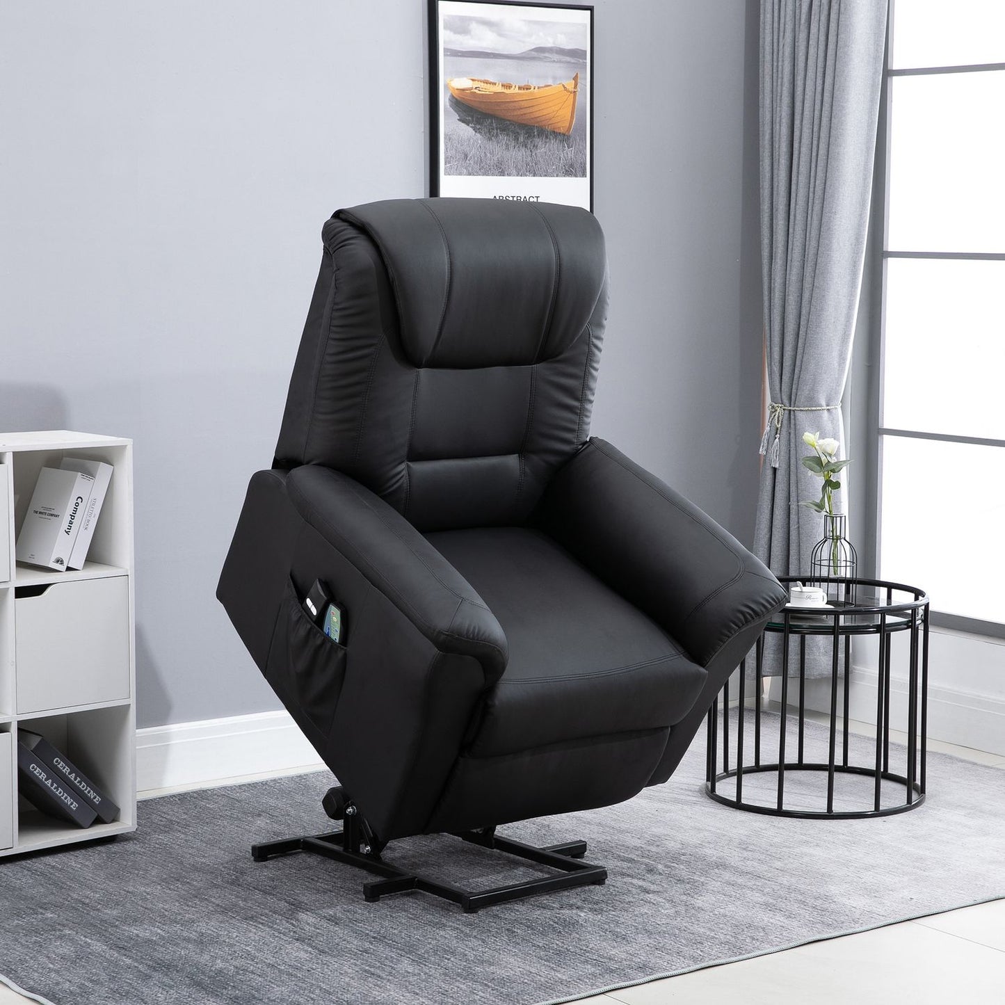 Electric armchair with heating and remote control