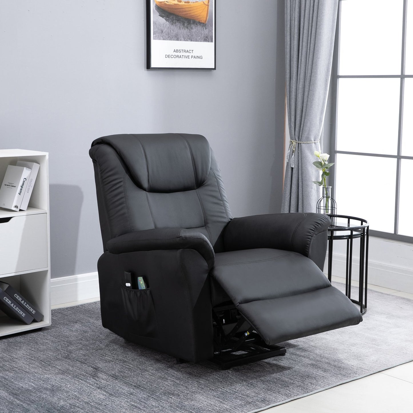 Electric armchair with heating and remote control