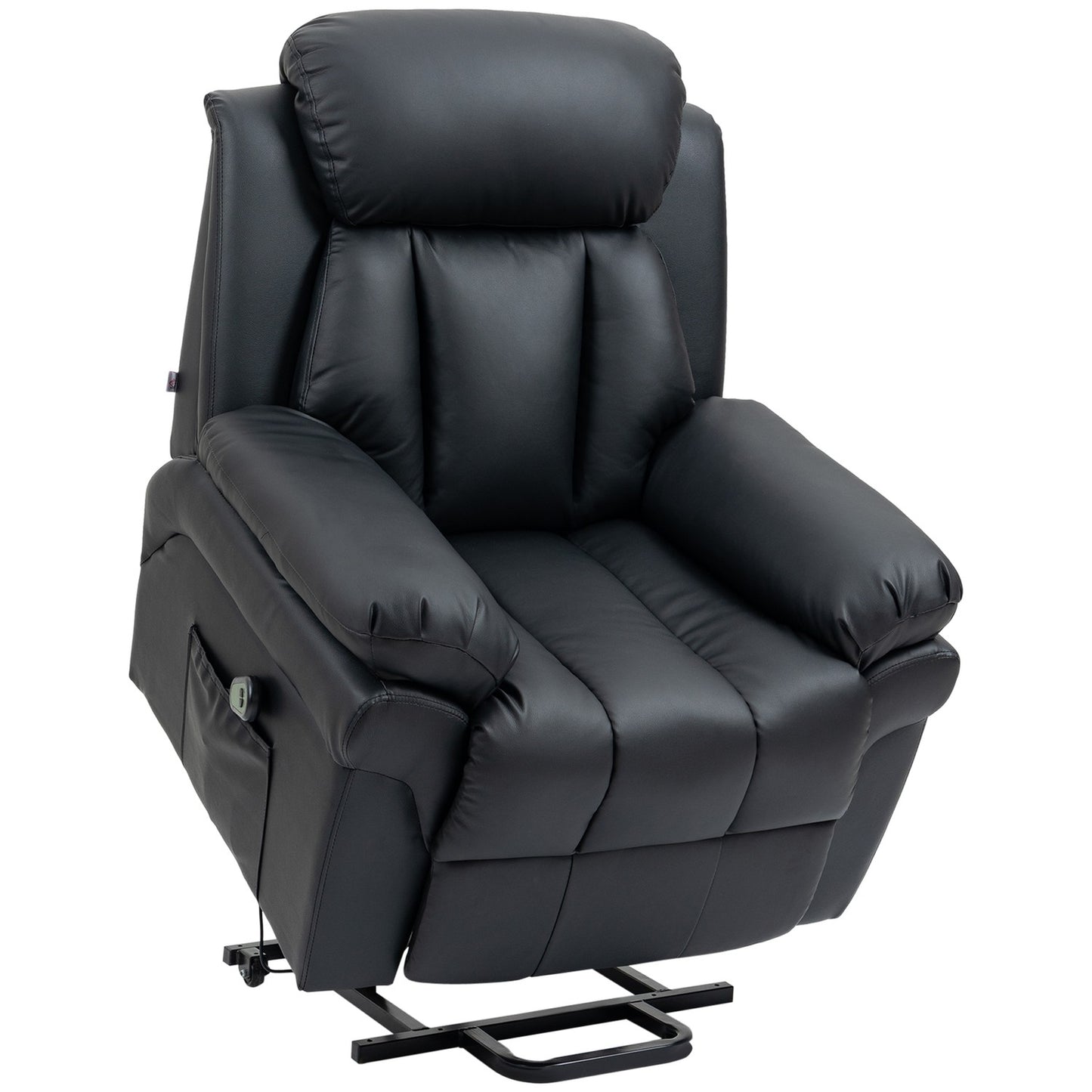 Electric recliner in faux leather with stand-up aid