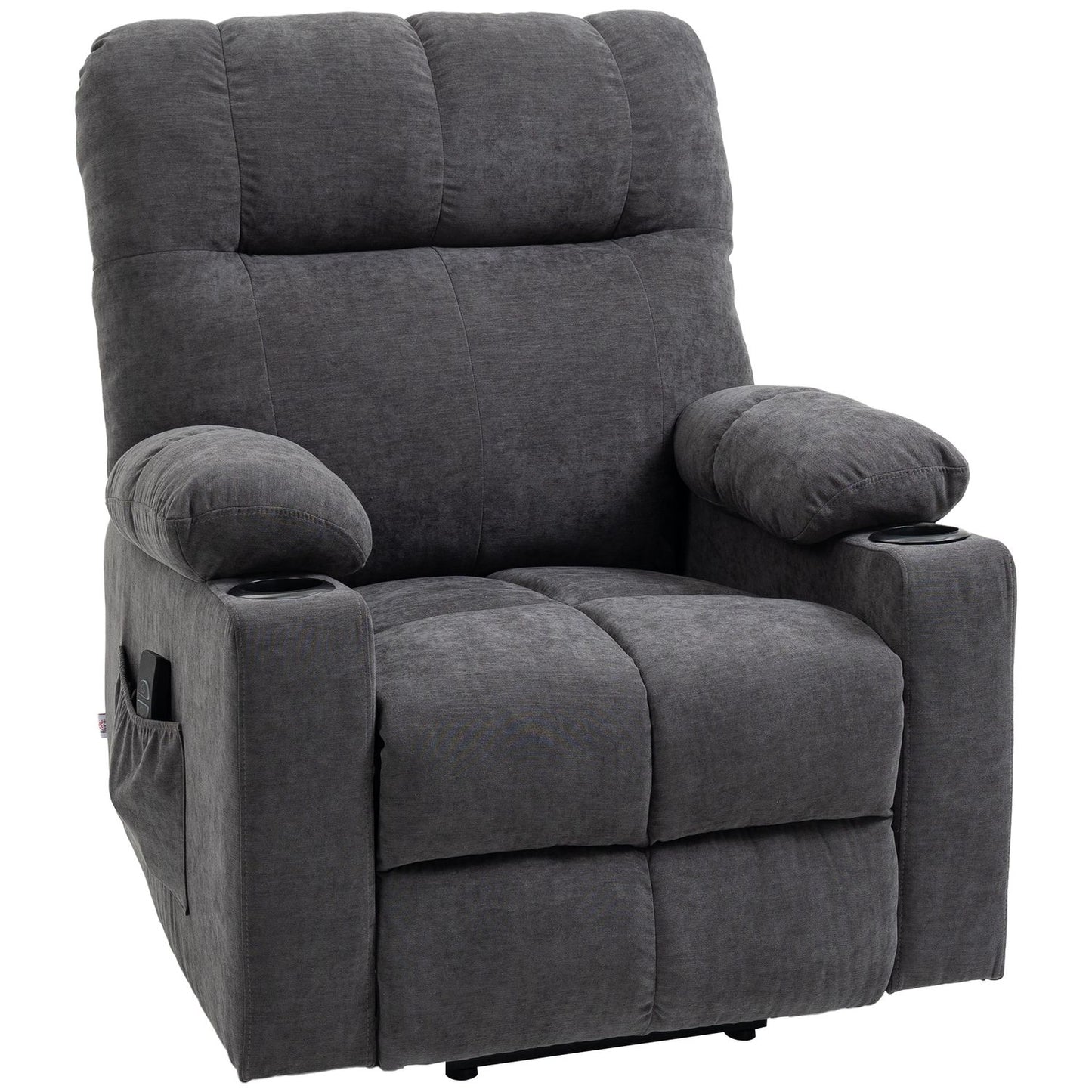 Electric armchair with massage, heating, dark grey