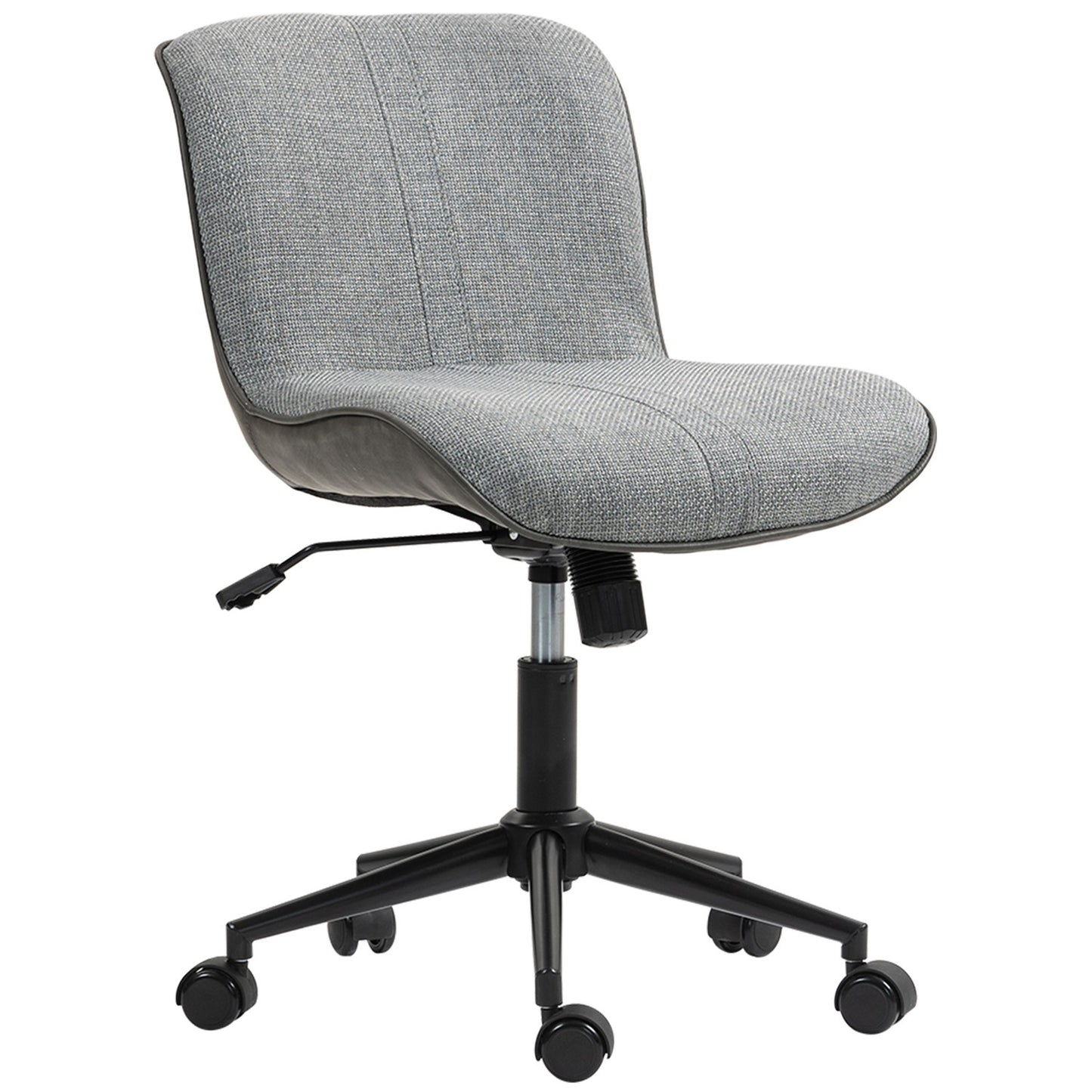 Armless Office Chair, Adjustable Height, Swivel, Grey