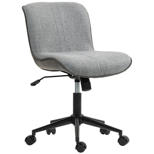 Armless Office Chair, Adjustable Height, Swivel, Grey