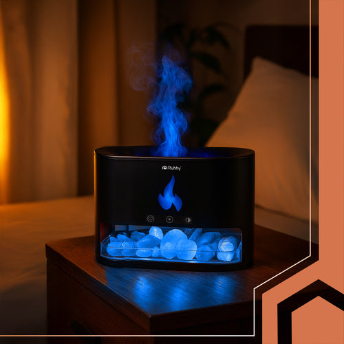 Aroma Diffuser Humidifier, 250ml, LED Fireplace Effect