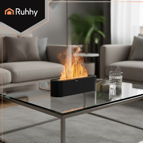 Aroma Diffuser & Humidifier, 250ml, LED Flame Effect