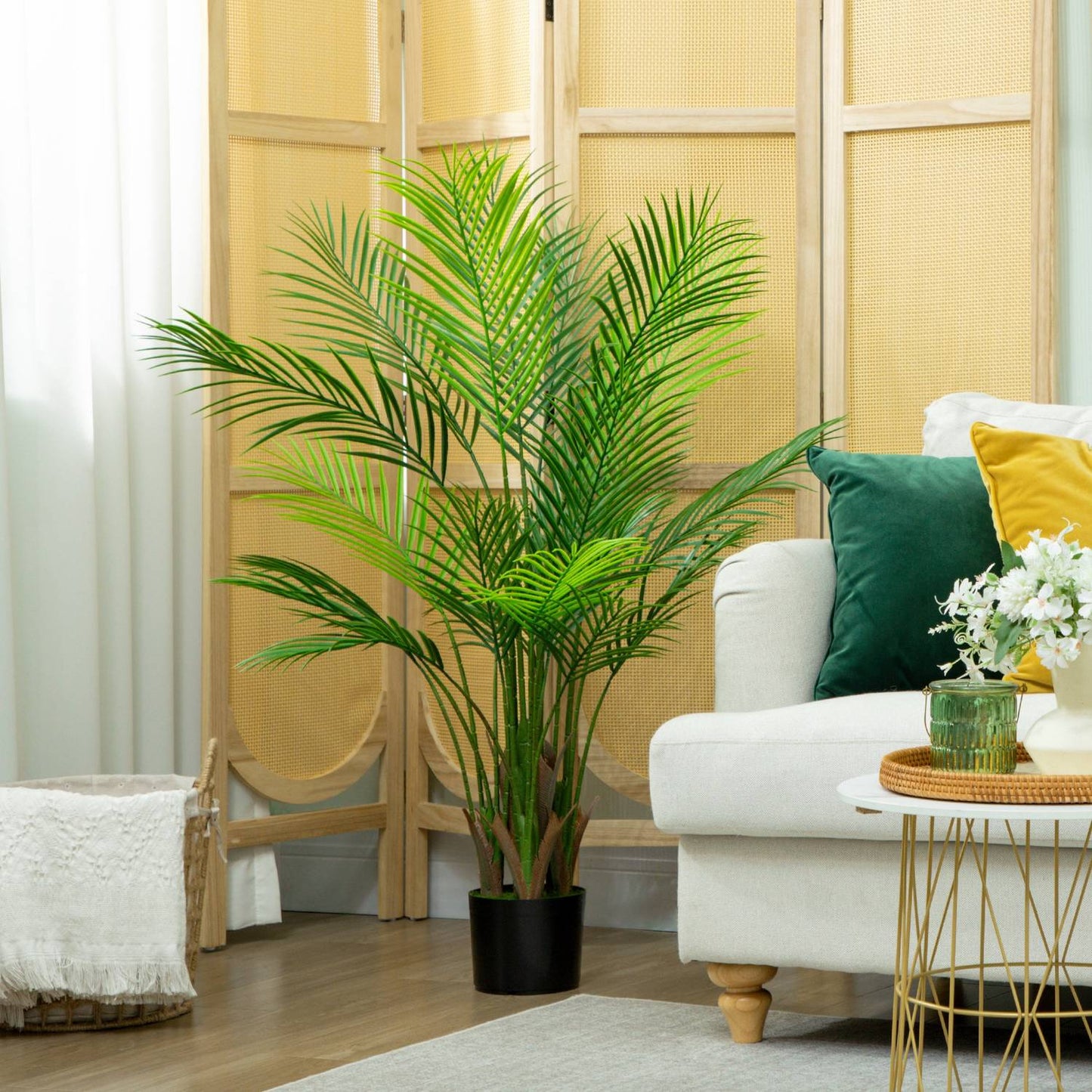 Artificial Areca Palm Tree, 120cm, UV-Resistant Indoor/Outdoor