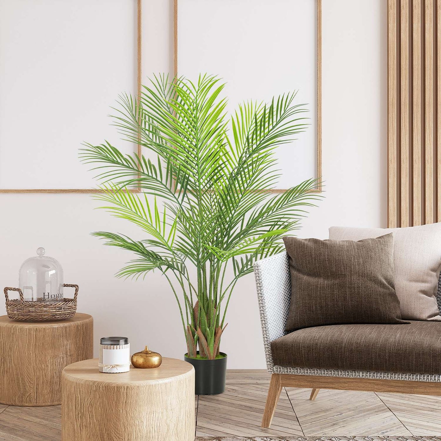 Artificial Areca Palm Tree, 120cm, UV-Resistant Indoor/Outdoor