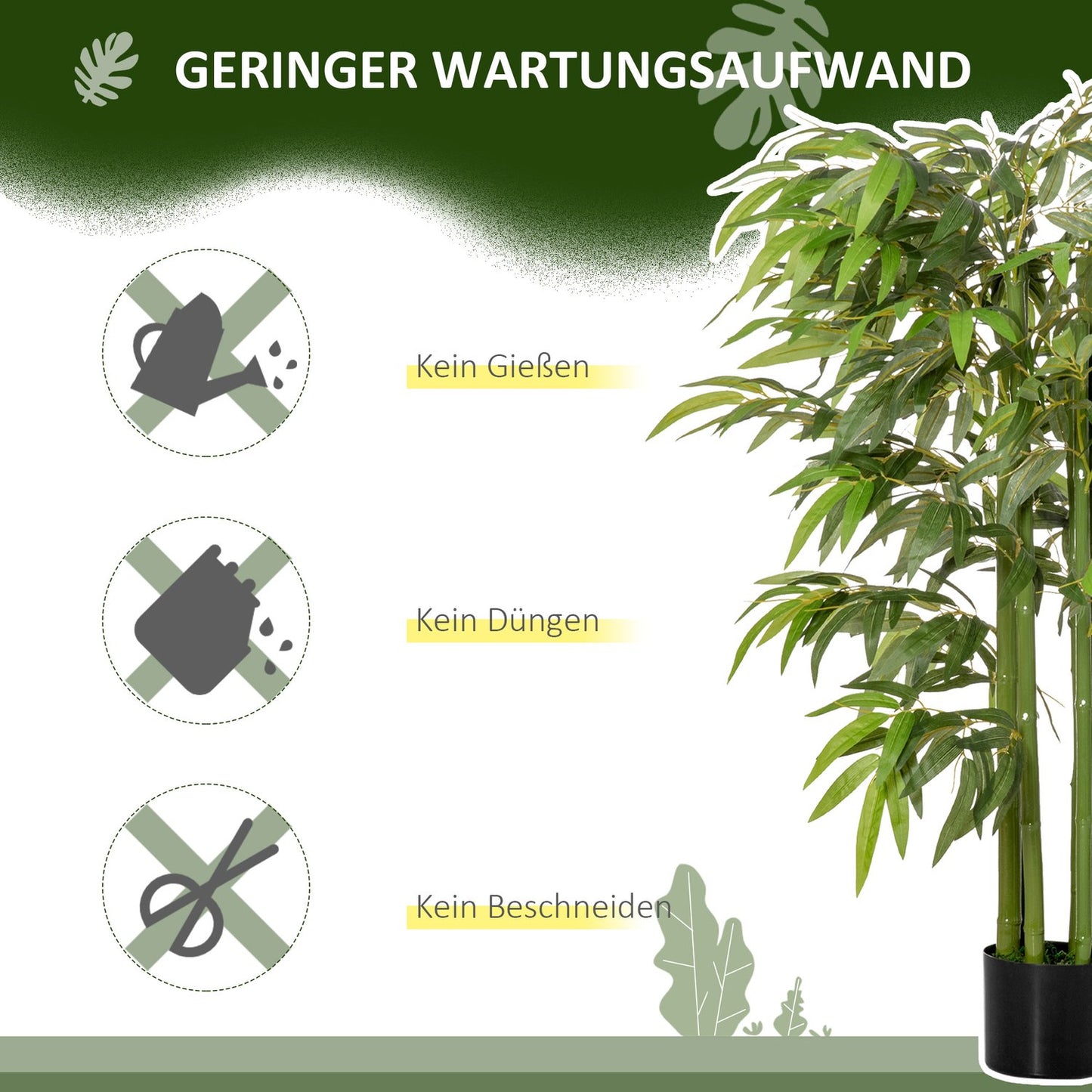 Artificial bamboo plant, 140 cm, 780 leaves, indoor decoration