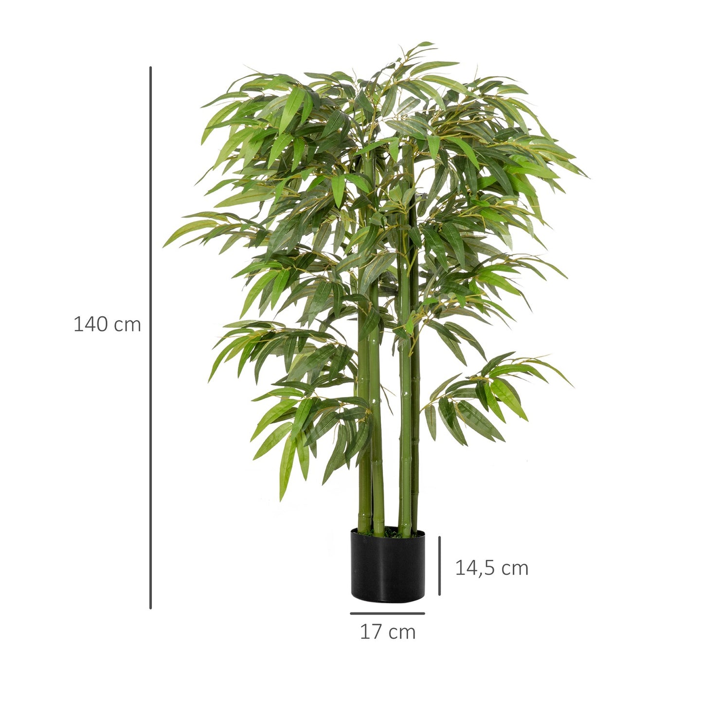 Artificial bamboo plant, 140 cm, 780 leaves, indoor decoration