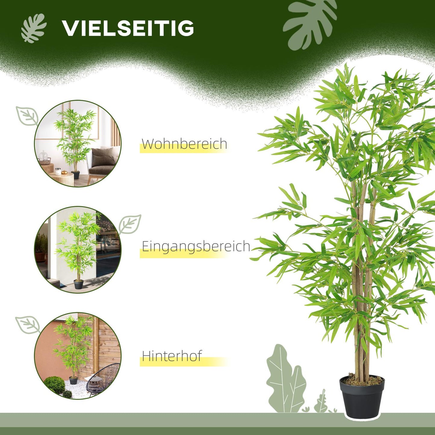 Artificial bamboo plant 150cm with pot for home and office decoration