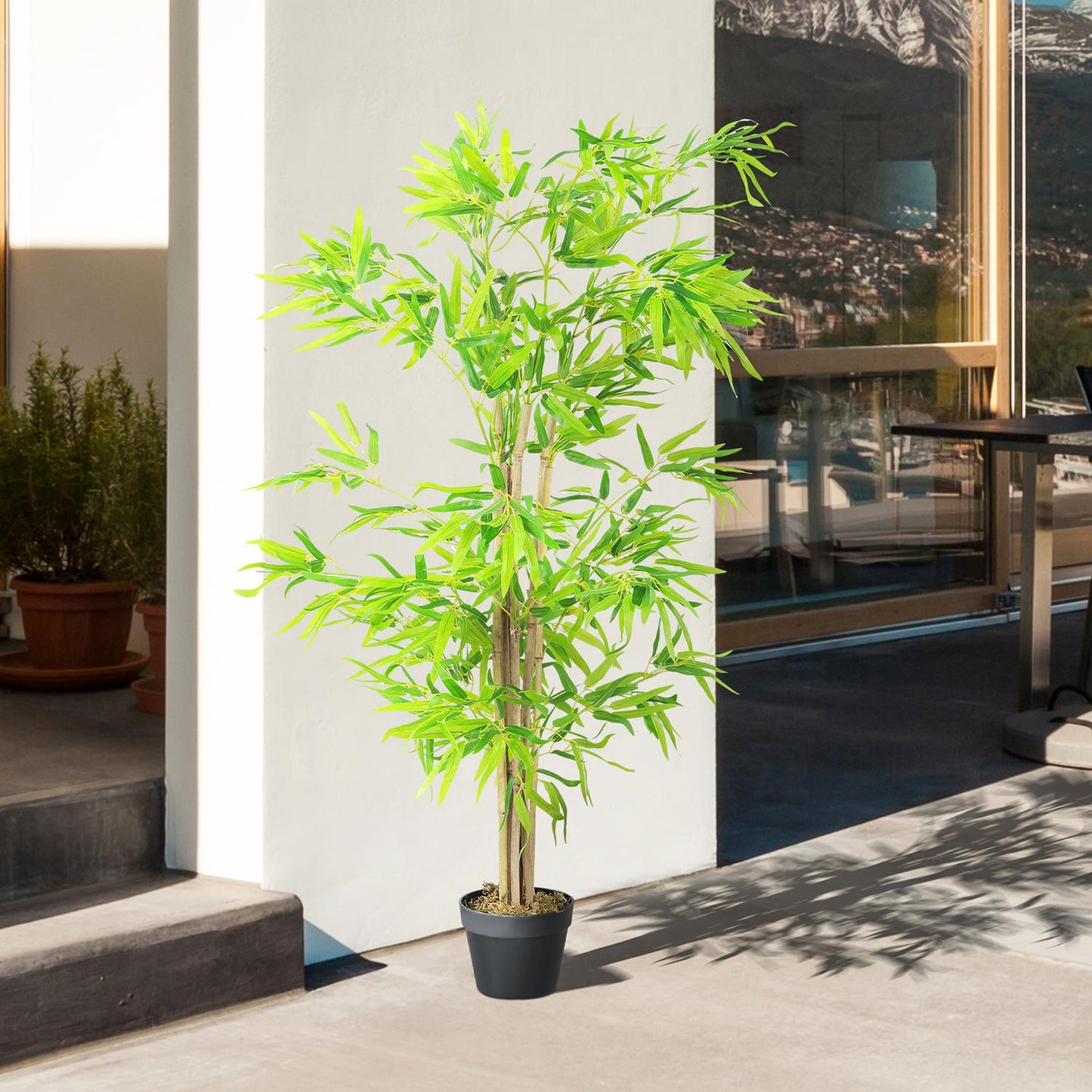 Artificial bamboo plant 150cm with pot for home and office decoration