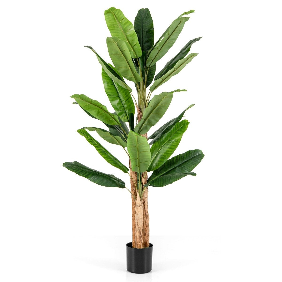 Artificial Banana Tree with 27 Leaves & Natural Trunk Banana Plant Artificial Plant 195 cm