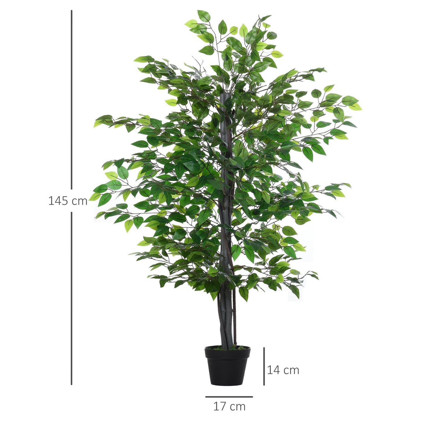 Artificial banyan trees, realistic decor, solid wood, 145cm