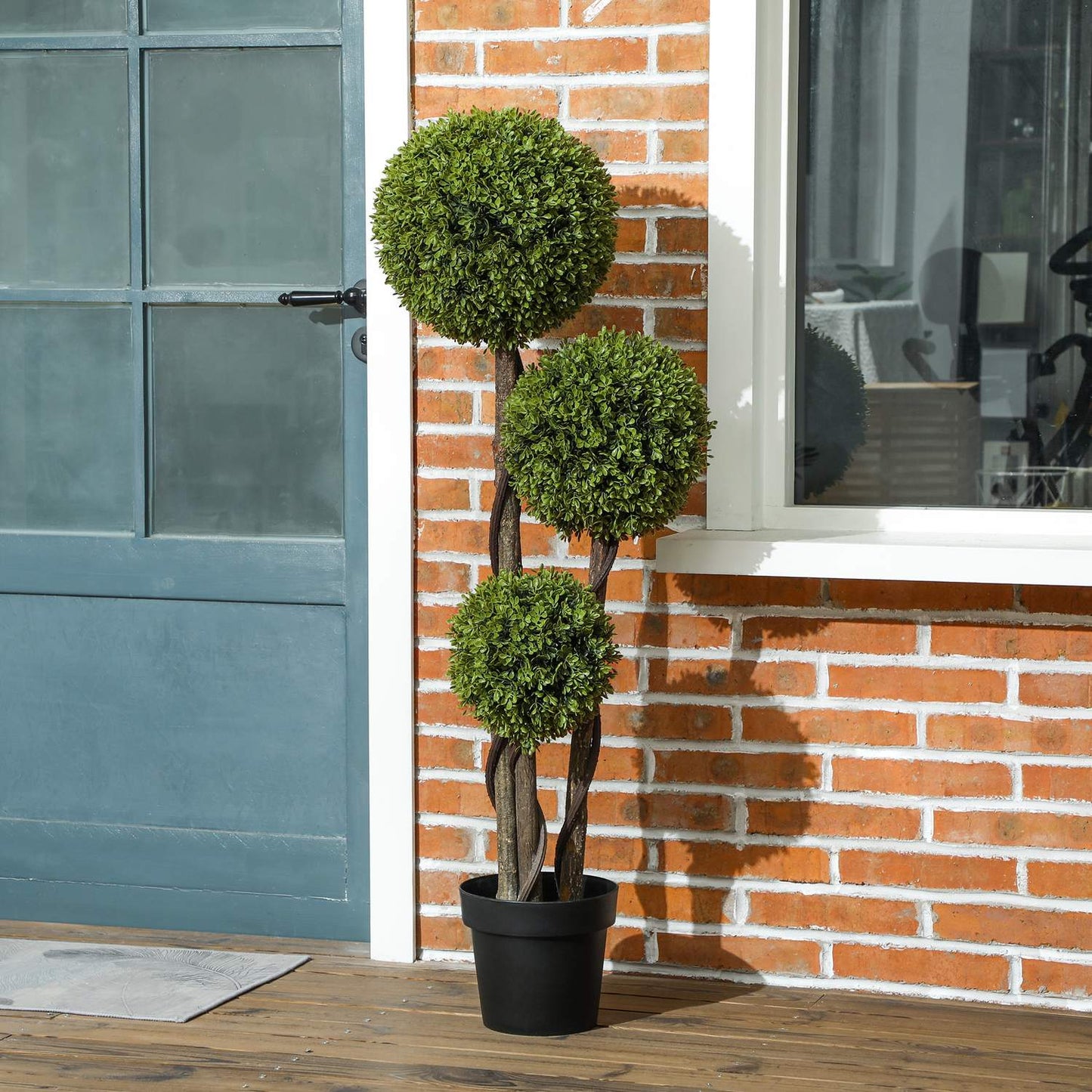 Artificial boxwood plant in pot, 115 cm decorative greenery