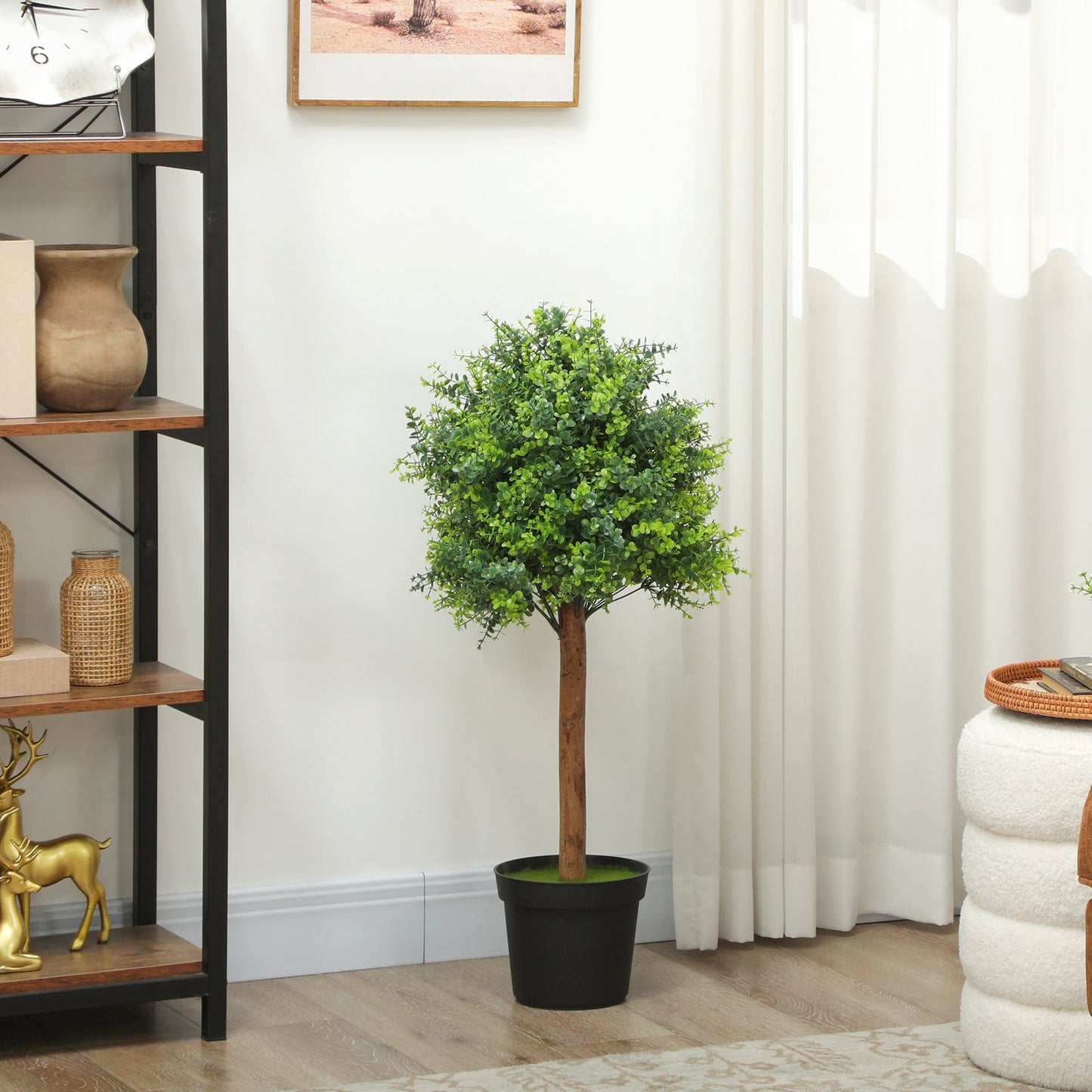 Artificial Boxwood Plant, 90cm, UV-Resistant, Potted