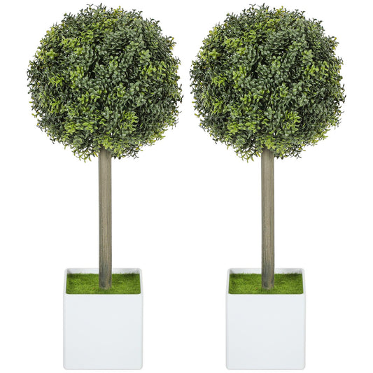 Artificial Boxwood Topiary Set, 45cm, UV-Resistant