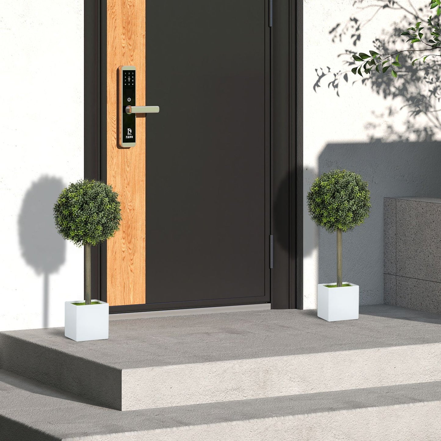Artificial Boxwood Topiary Set, 45cm, UV-Resistant