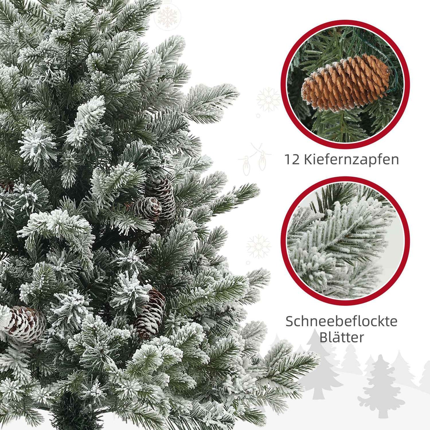 Artificial Christmas tree, 100cm, snowy, flame retardant