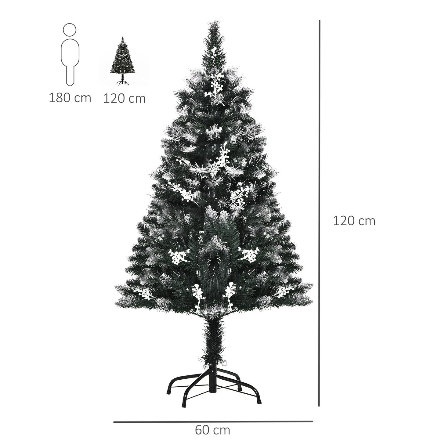 Artificial Christmas tree, dipped in snow, 1.2 m, 222 branches