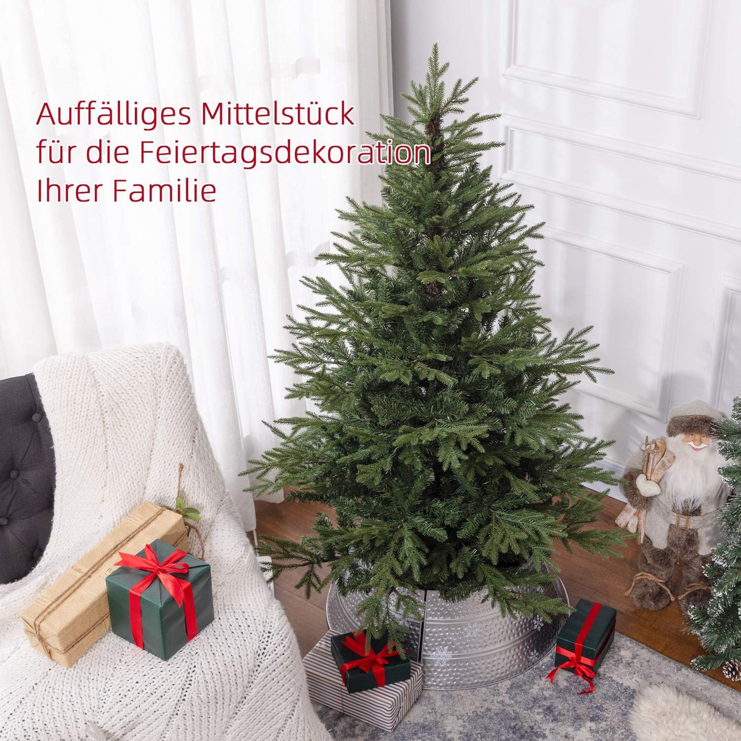 Artificial Christmas tree, 150cm, 1724 Tip, Metal stand