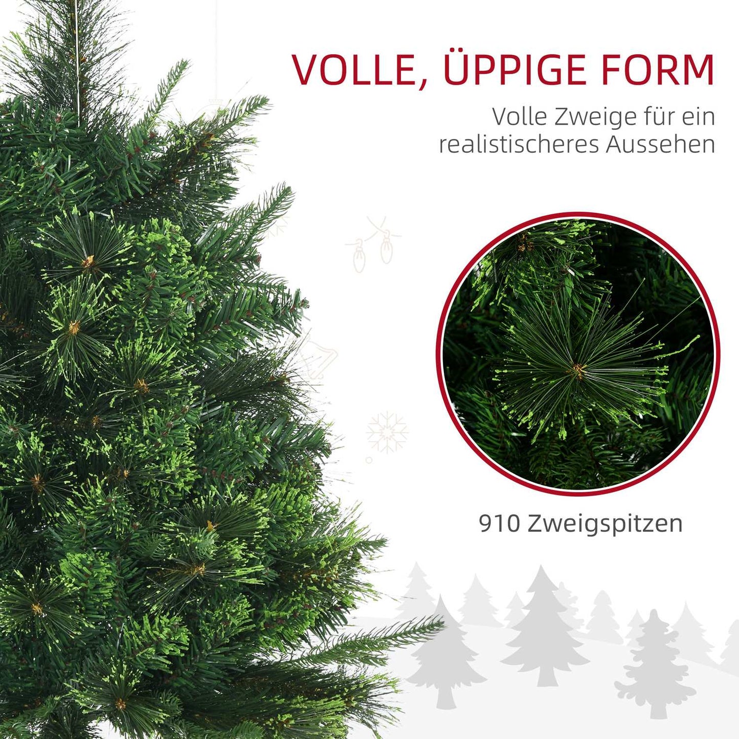 Green artificial Christmas tree, 180 Cm with stand