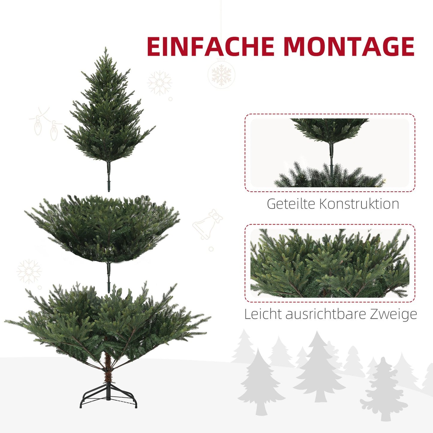 Artificial Christmas tree, 180cm, flame retardant, indoors