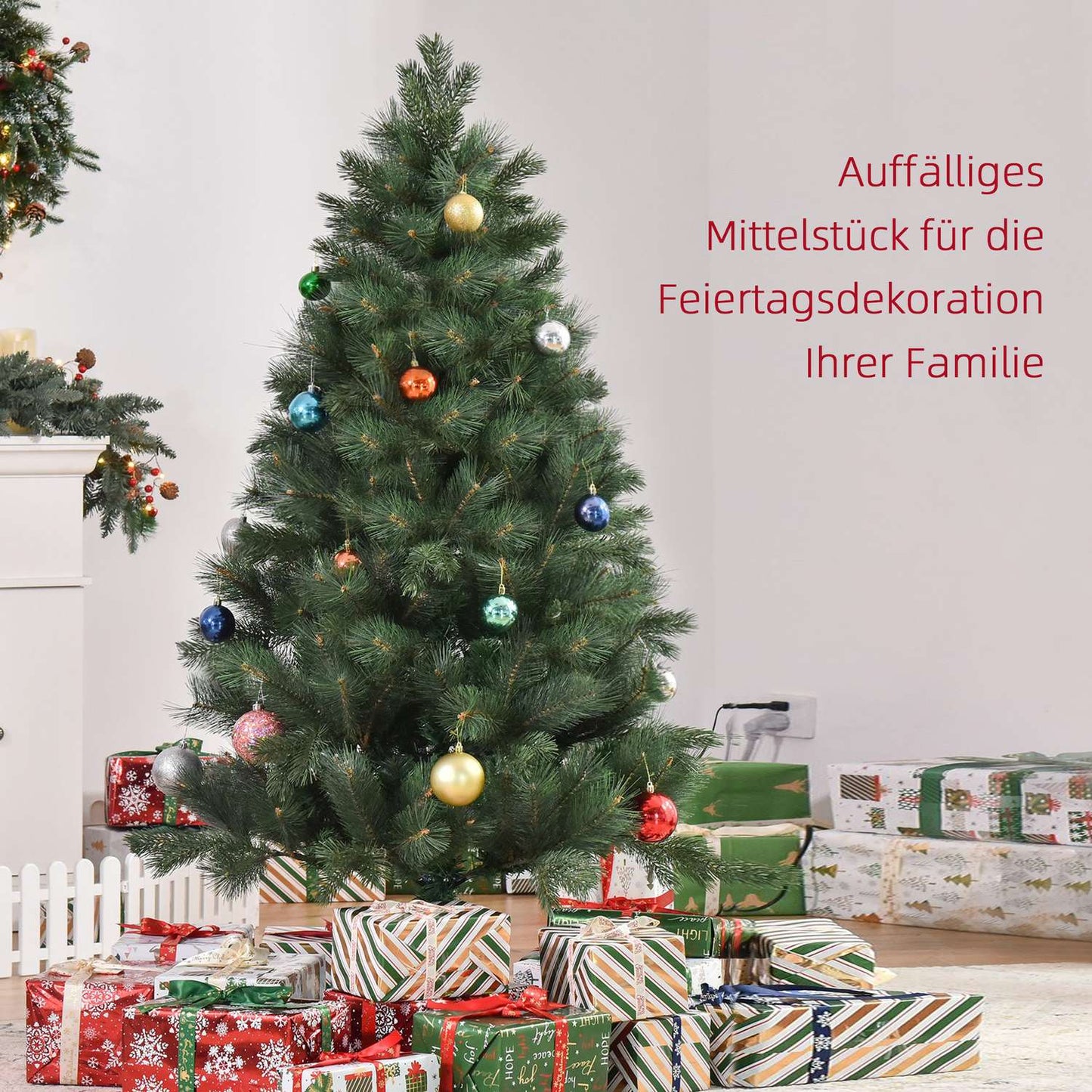 Artificial Christmas tree, 180cm, realistic green with stand