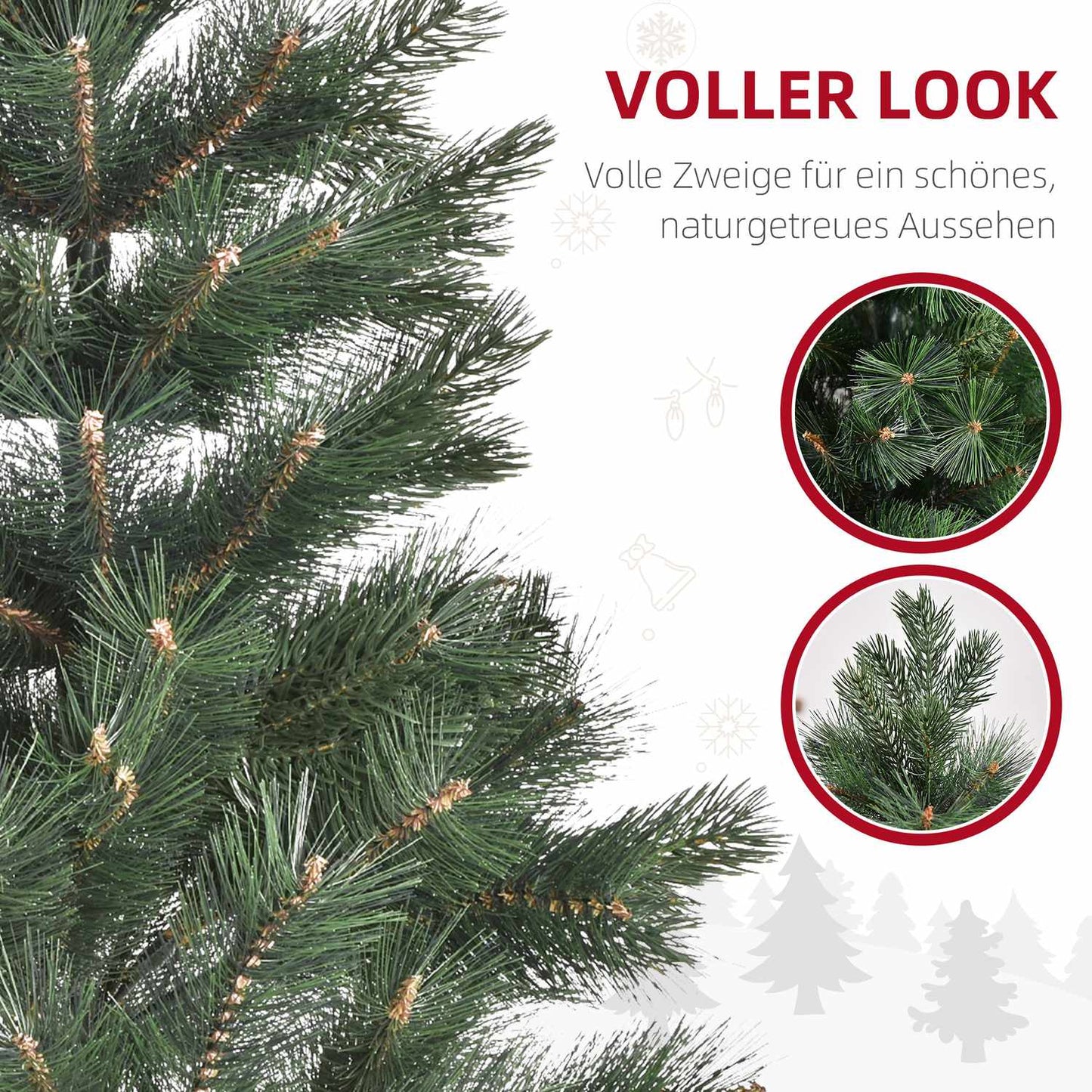 Artificial Christmas tree, 180cm, realistic green with stand