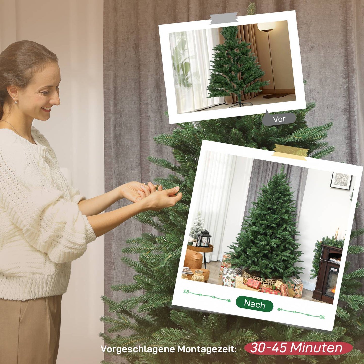 Artificial Christmas Tree, 180 cm, Pine, 3026 Tips