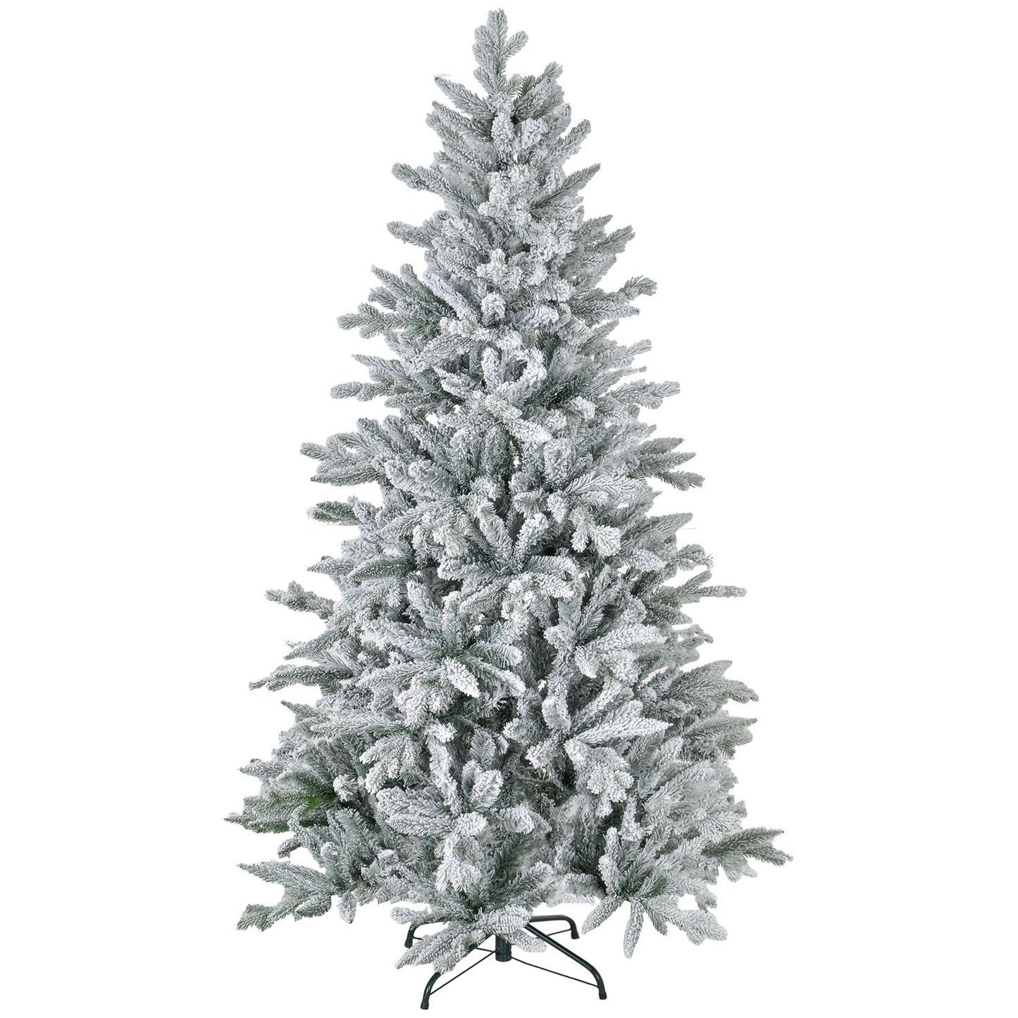 Artificial Christmas Tree, 180cm, Snowy Branches, Metal Stand