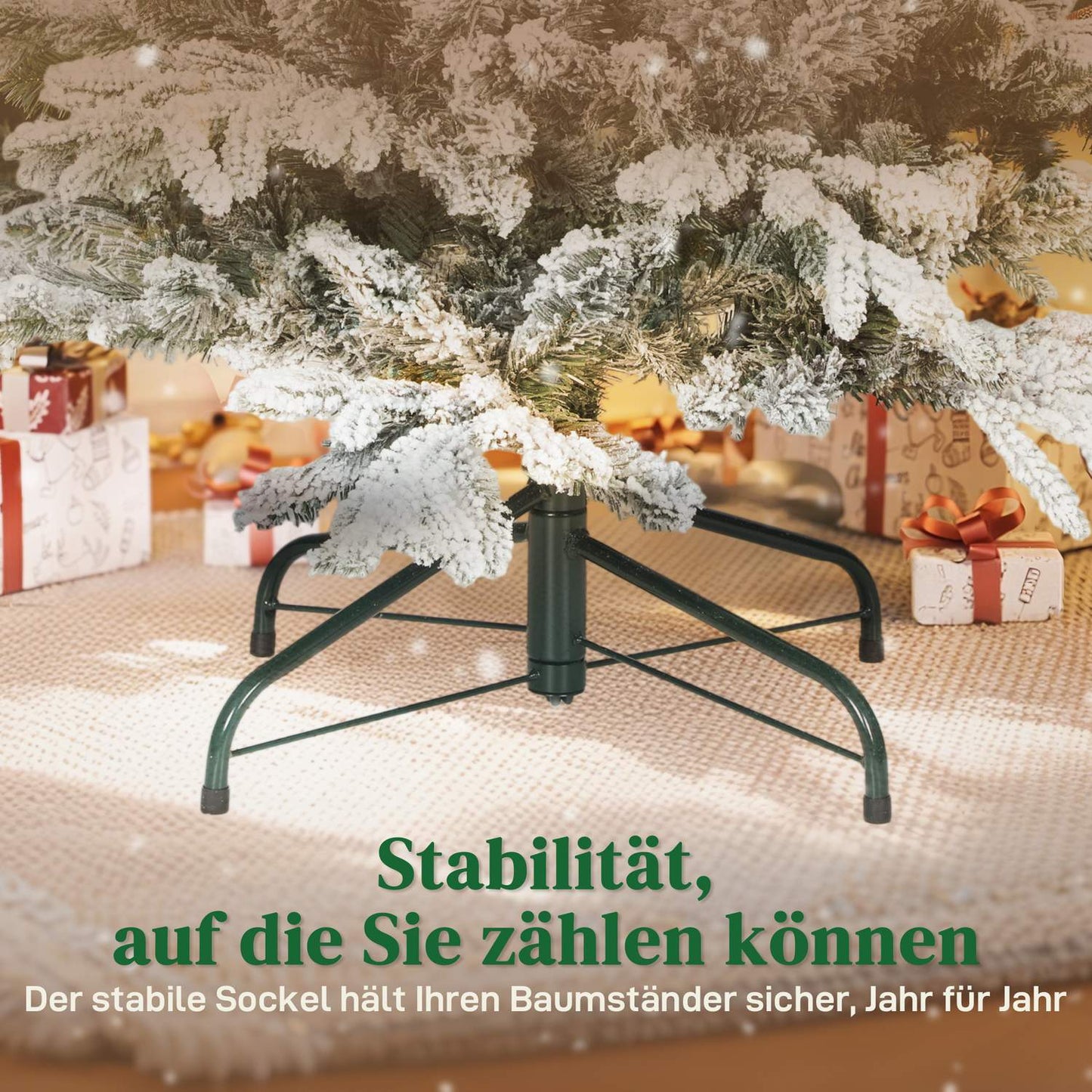 Artificial Christmas Tree, 180cm Snowy Pine with Metal Stand