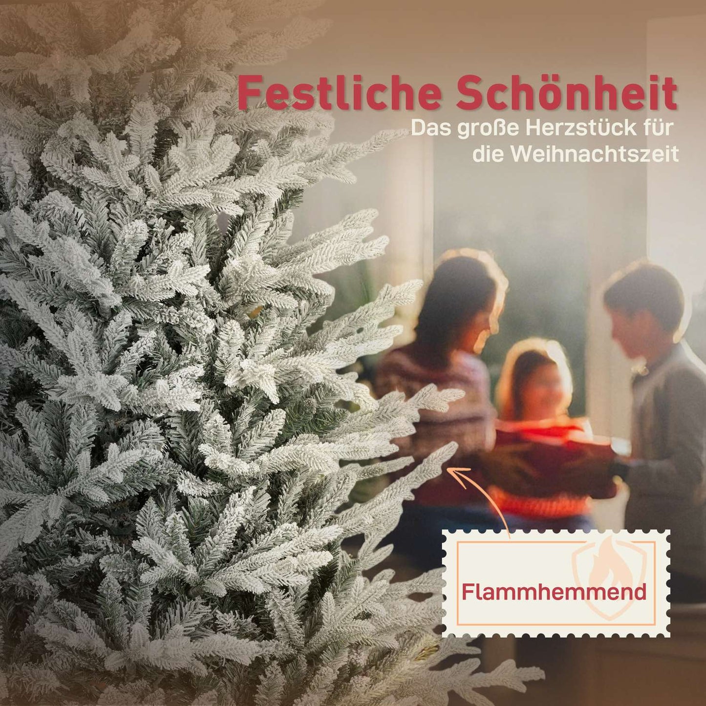 Artificial Christmas Tree 180 cm with Snow, 1976 Tips