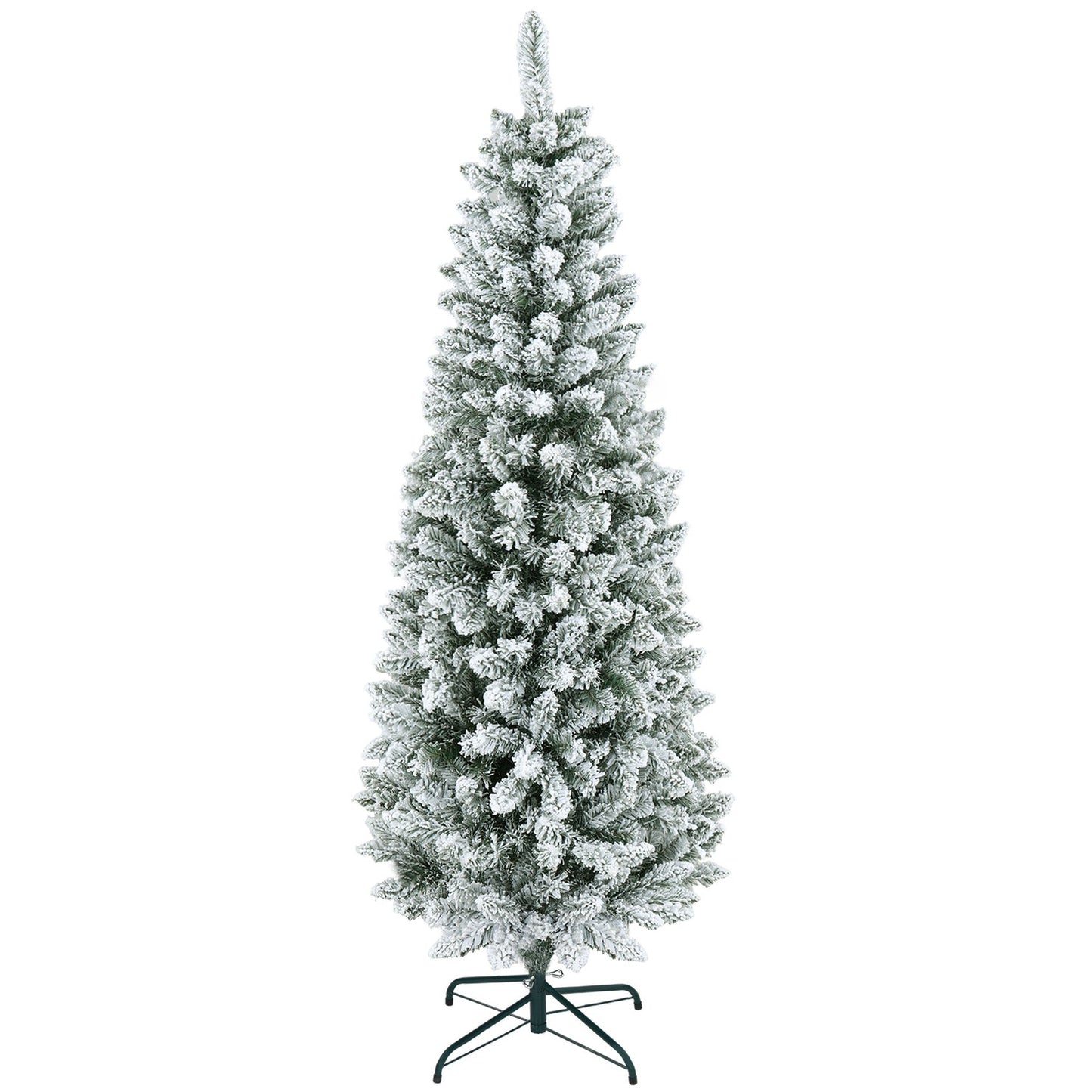 Artificial Christmas Tree, 183 cm, Slim with Snow Effect