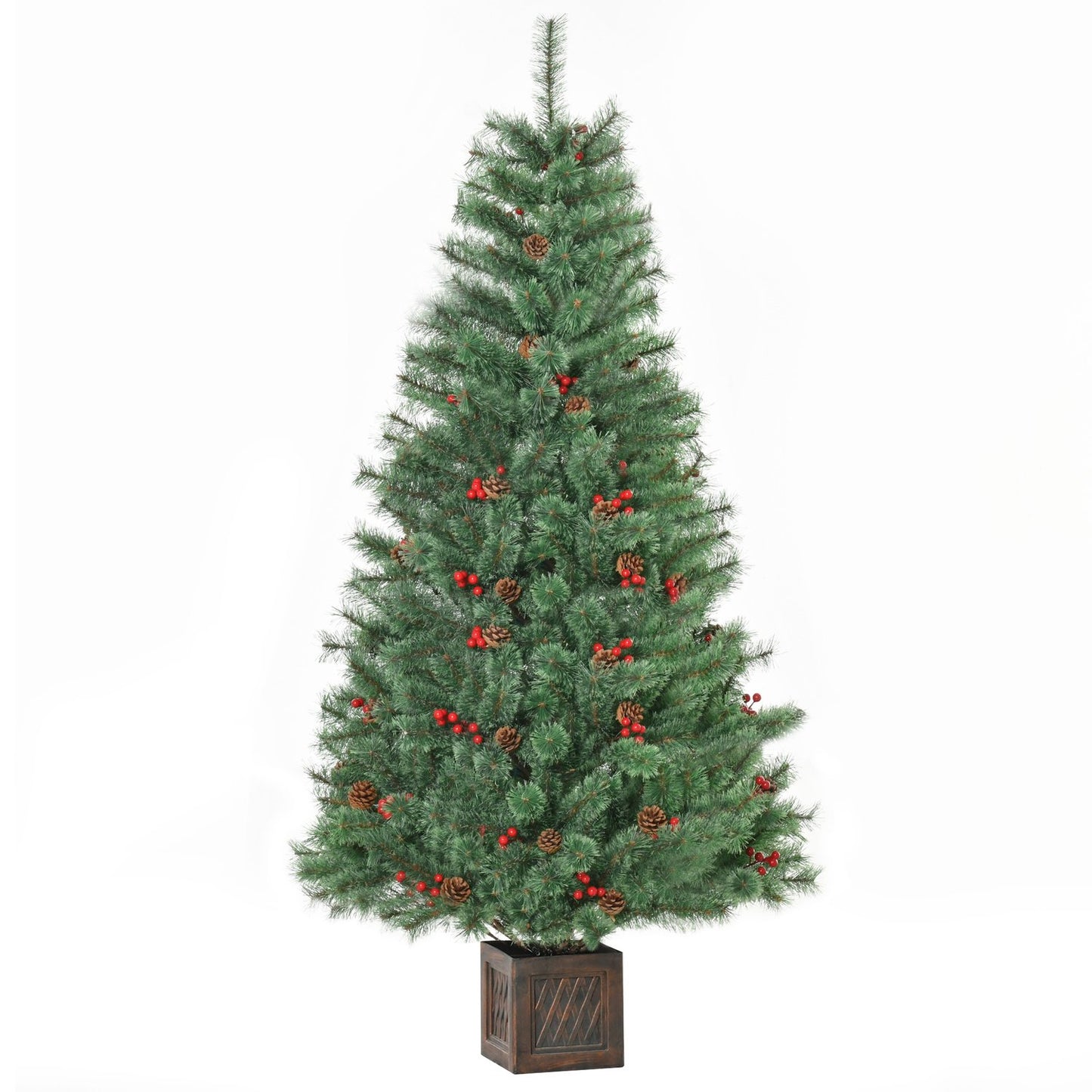 Artificial Christmas tree, 1.8m, PVC & Metal, with decorations