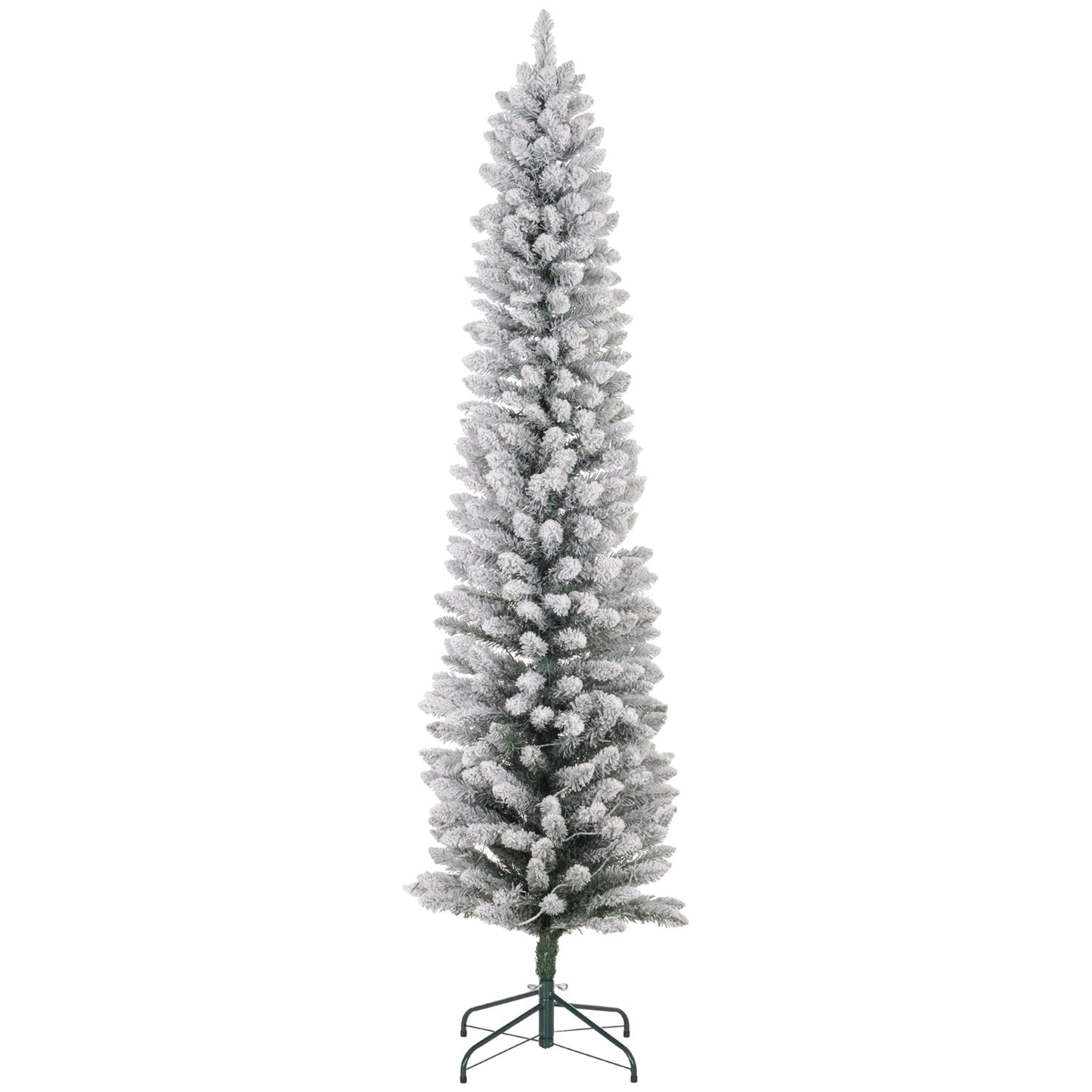 210 cm artificial Christmas tree with LED lights, green/white